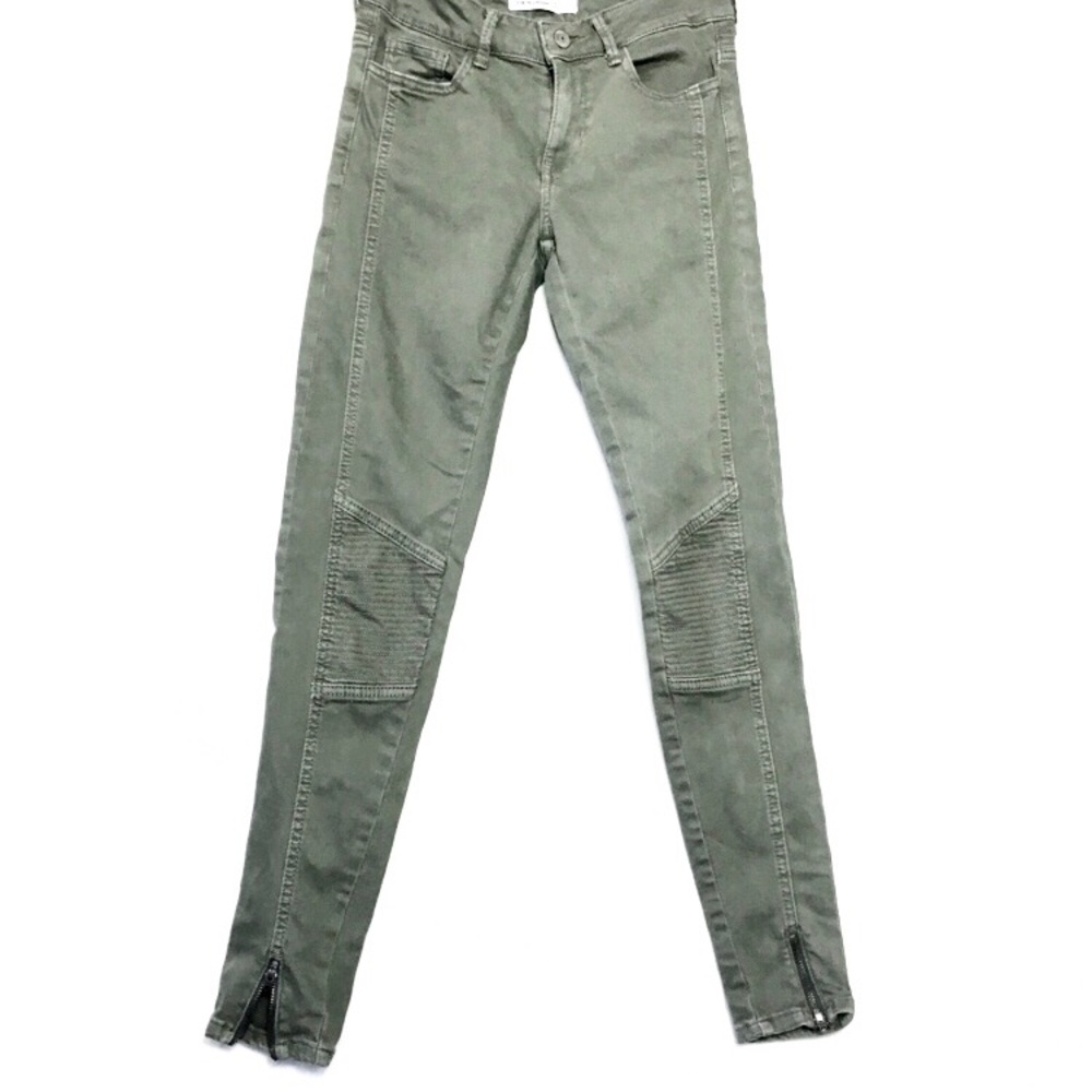 ZARA BASICS DENIM Skinny Olive Green Jeans 4
